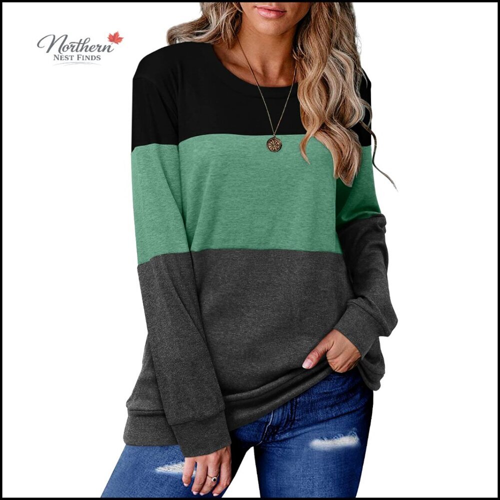 Soft Fabric Long Sleeve Tunic Top Light Weight Sweatshirt